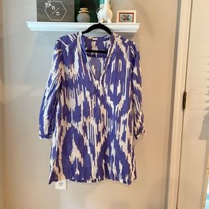 J. Crew Factory purple ikat lightweight tunic/cover-up, size small